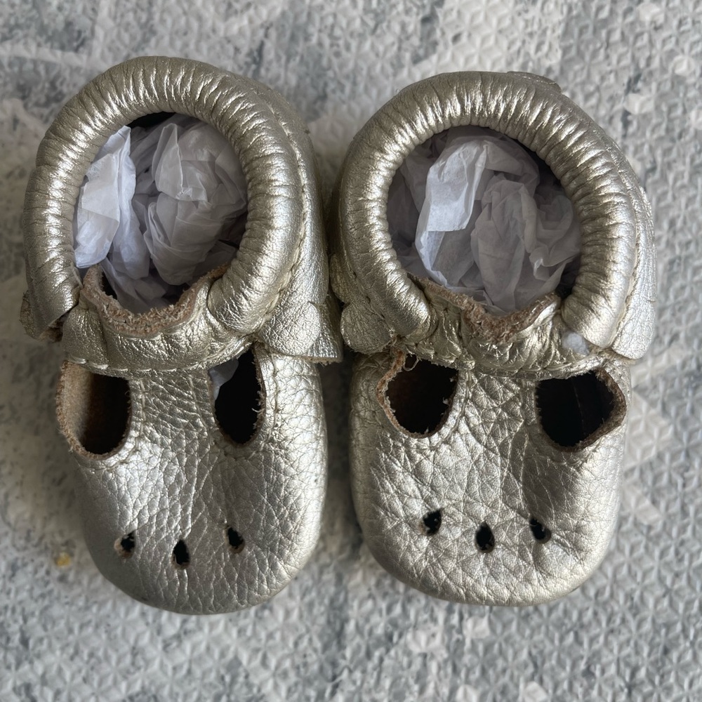 Freshly Picked Platinum Mary Jane in Size 2